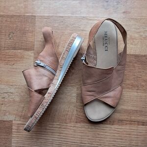 Sesto Meucci Brown Leather Sandals